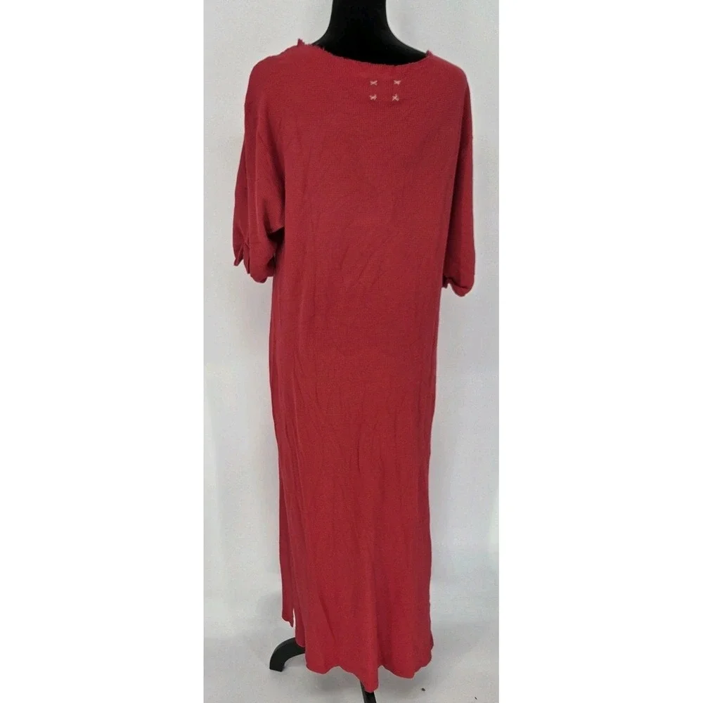 Free People X Vintage Souls Thermal Maxi Dress S Red Eagle Print
